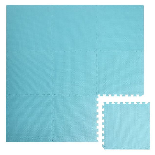 Dalle de protection piscine et spa mousse bleu turquoise 50x50cm x9