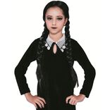 Perruque Halloween Wednesday noir L50cm