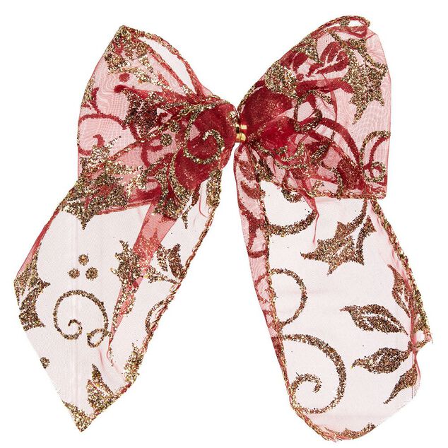 Noeud à suspendre en tissu rouge x6