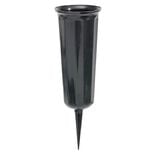 Vase funéraire à planter plastique noir Ø6,5xH23cm