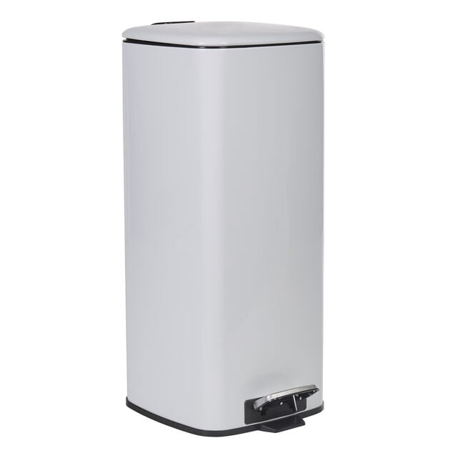 Poubelle p&eacute;dale blanche 30L