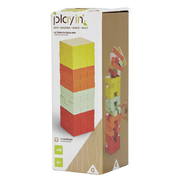 Jeu de construction 48 pi&egrave;ces en bois