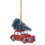 Voiture et son sapin &agrave; suspendre