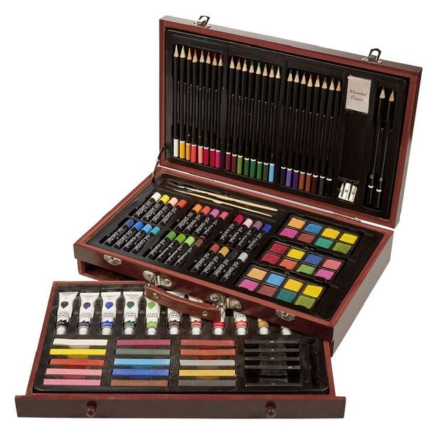 Mallette d'artiste peinture et dessin 112 pi&egrave;ces