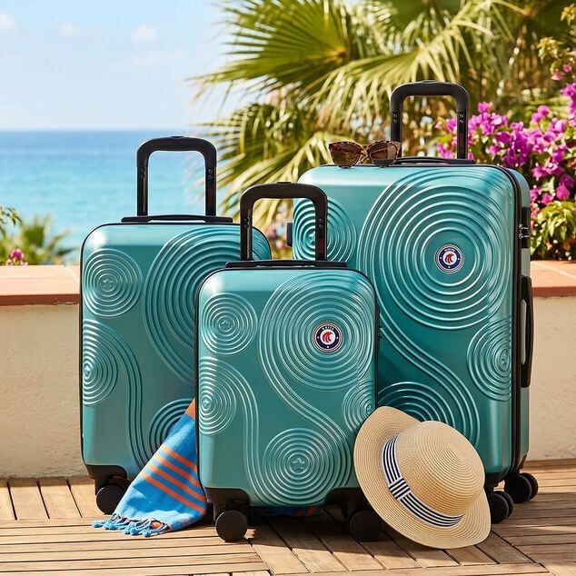 Valise cabine rigide plastique ABS vert 45x35xH65cm