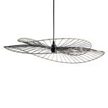 Suspension ondulée double filaire métal noir Ø69xH13cm