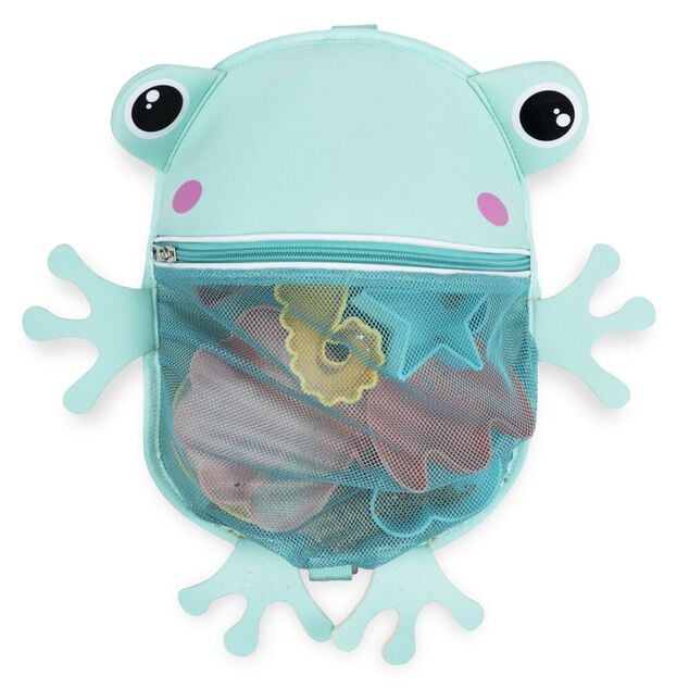 Sac de plage enfant forme animal bleu 30x25xH9,5cm (2 mod&egrave;les requin ou grenouille)