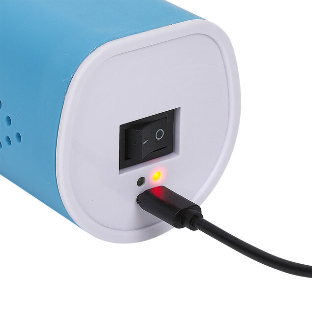 Gonfleur portable rechargeable USB bleu et blanc