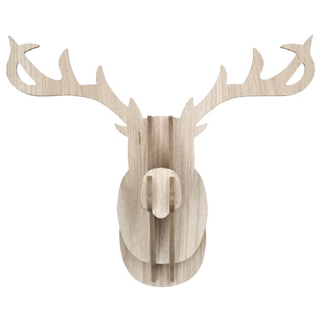 T&ecirc;te de renne bois &agrave; fixer