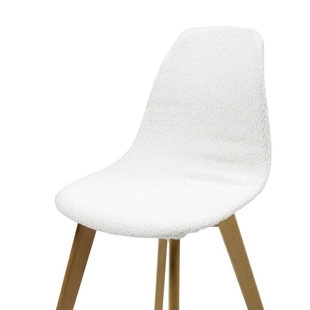 Housse de chaise tissu bouclette blanc 45x40x48cm