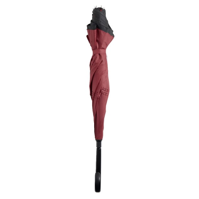 Parapluie invers&eacute; uni noir et rouge L87cm