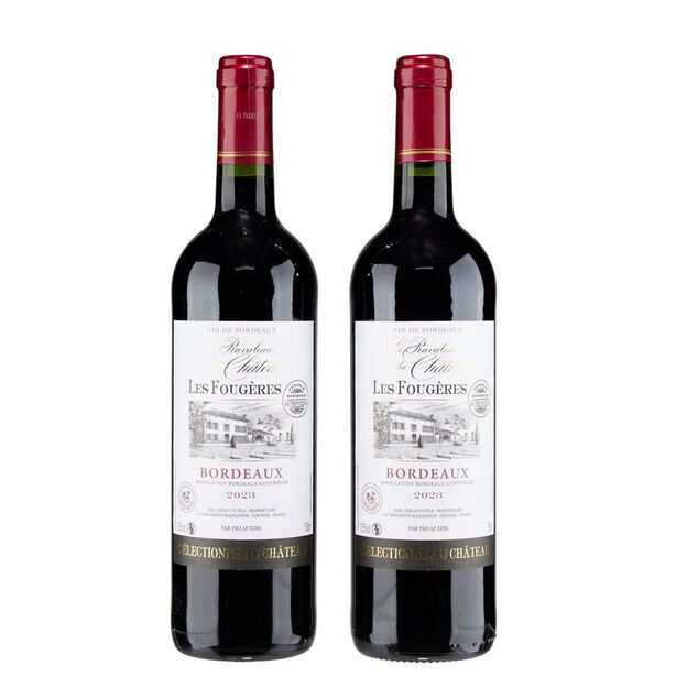 Coffret vin rouge en bois 2 bouteilles Bordeaux Château Le Siron 2023 2x75cl