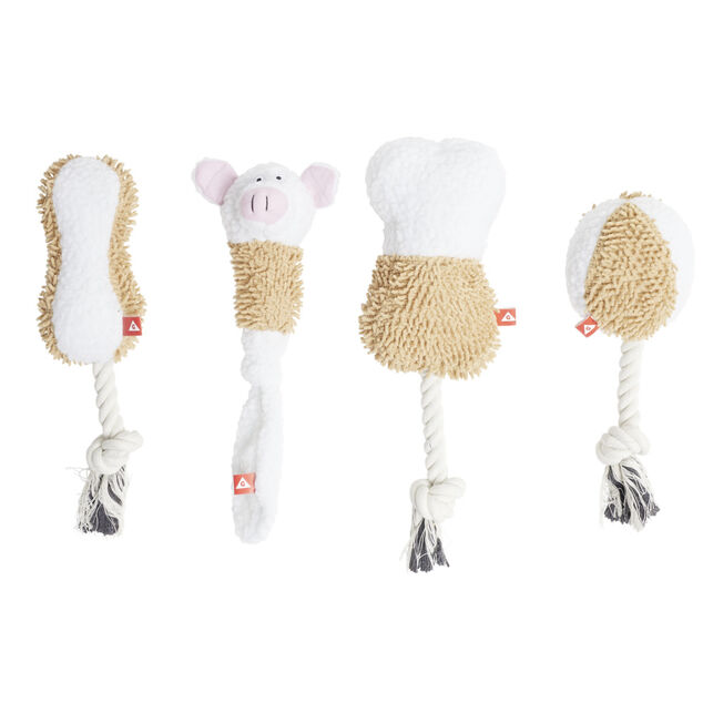 Jouet pour chien x4 en tissu et cordage
