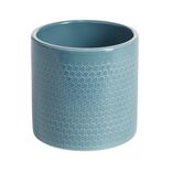Pot de fleur bleu oc&eacute;an motif nid d'abeille 1,29 L &Oslash;13,5x12,3 cm - Capri