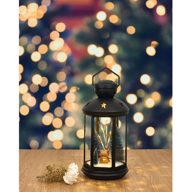 Lanterne de No&euml;l lumineuse &agrave; led anim&eacute;