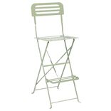 Chaise haute de jardin Rio m&eacute;tal vert 41x48xH111cm