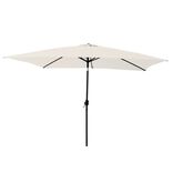Parasol centr&eacute; Tiago inclinable &agrave; manivelle beige 300x200xH245cm