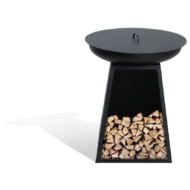 Barbecue brasero colonne Valparaiso plancha grill noir 50x50xH77,5cm