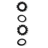 Lot de 4 &eacute;lastiques &agrave; cheveux avec perles polyester noir
