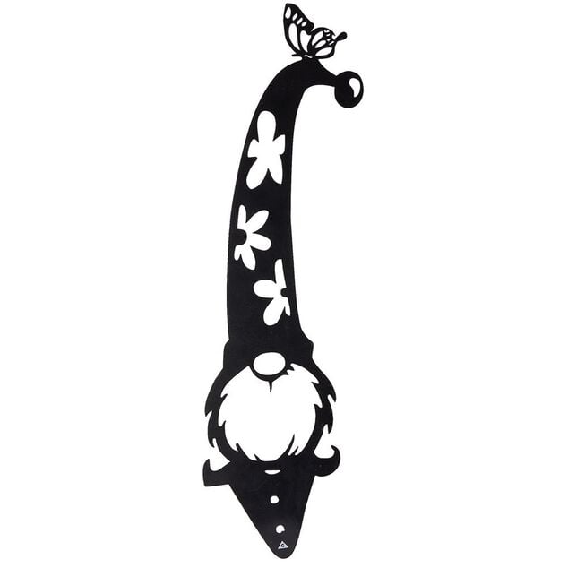 Nain de jardin en m&eacute;tal ajour&eacute; noir &agrave; planter H50cm