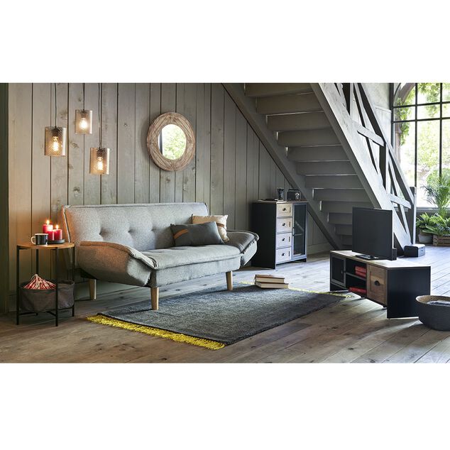 Buffet Laura noir et miel - L80 x P35 x H82 cm