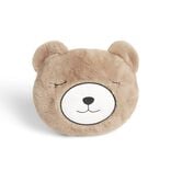 Coussin t&ecirc;te d'ourson polyester marron &Oslash;33cm