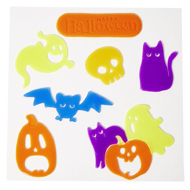 Sticker gel Halloween pour fen&ecirc;tre x9