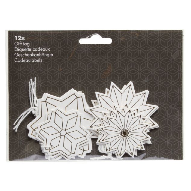 &Eacute;tiquette cadeau blanche x12