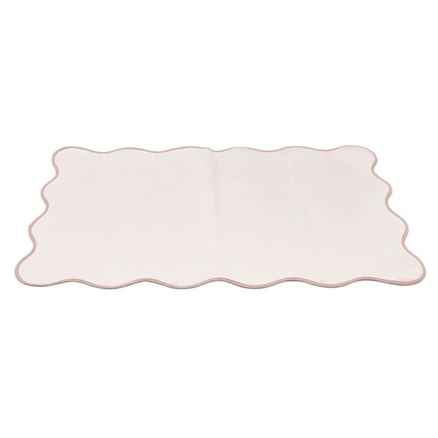 Tapis rectangulaire contour vague Wavy polyester rose 80x120cm