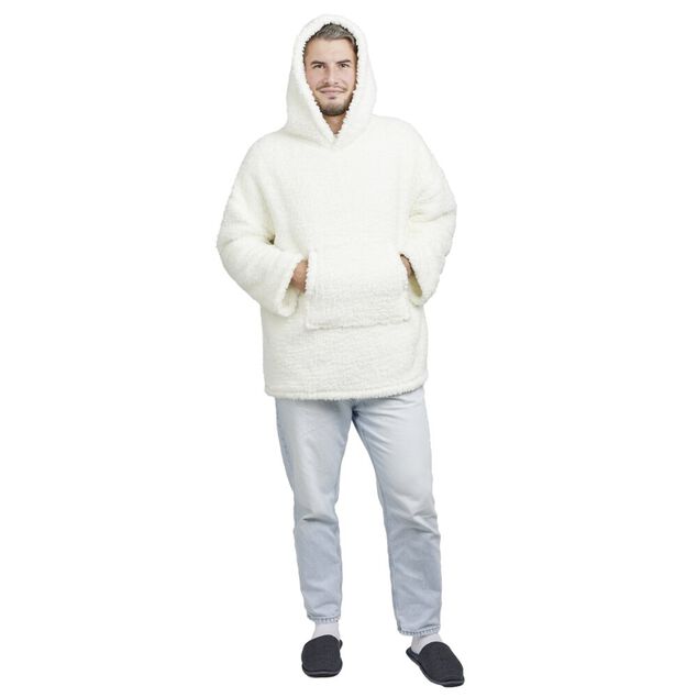 Pull plaid teddy adulte à capuche 70xH80cm (2 modèles)