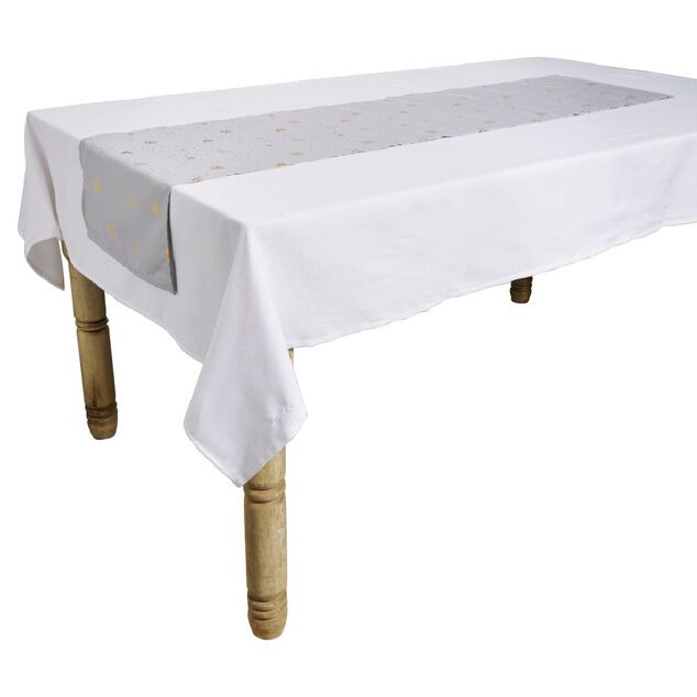 Nappe rectangulaire avec chemin de table imprimé décor réveillon