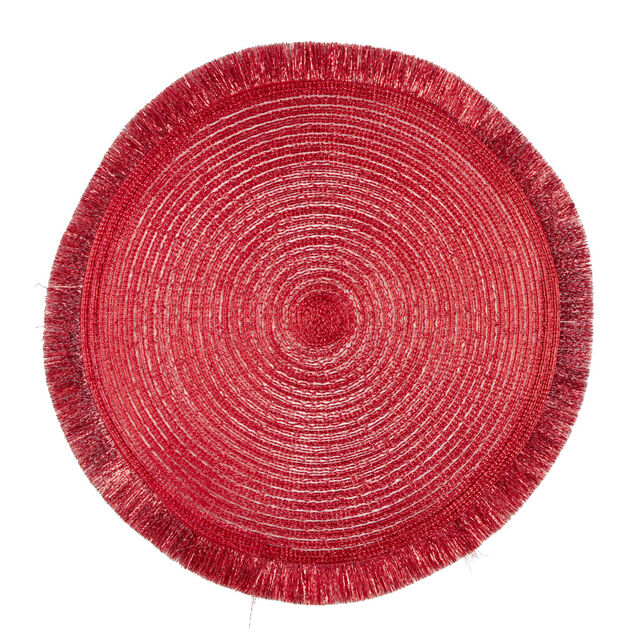 Set de table rond Ø38cm polyester rouge x2