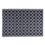 Tapis ext&eacute;rieur India motif chevron noir 120x180cm