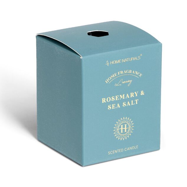 Bougie senteur romarin et sel marin dans pot en verre &Oslash;6,4xH7,9cm bleu