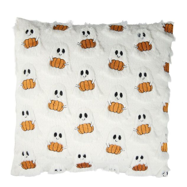 Coussin Halloween motif en relief polyester 43x43cm (2 mod&egrave;les)