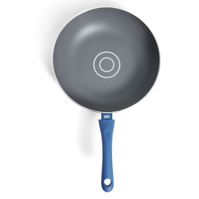 Wok tous feux &Oslash;28cm aluminium gris et bleu