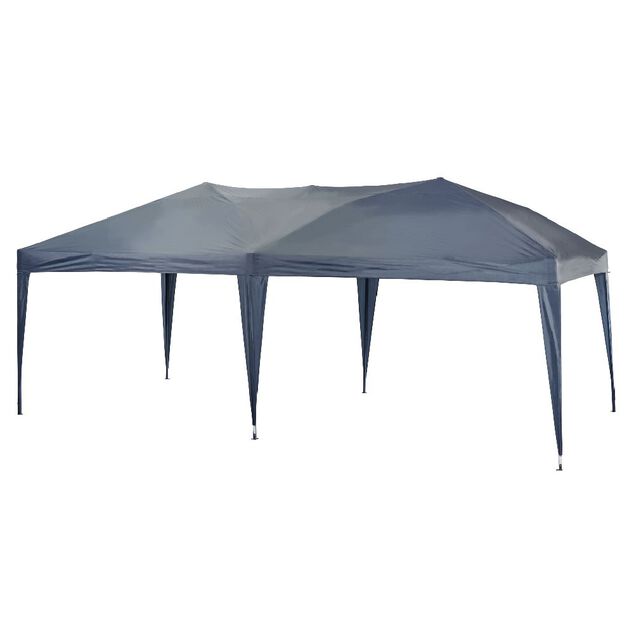 Tonnelle rectangulaire Easy ouverture t&eacute;lescopique gris UPF50+ 590x295xH270cm 18 m&sup2;