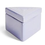Bo&icirc;te triangle c&eacute;ramique bleu 12x10,5xH8cm