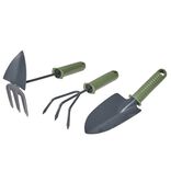 Outil de jardin vert et gris x3