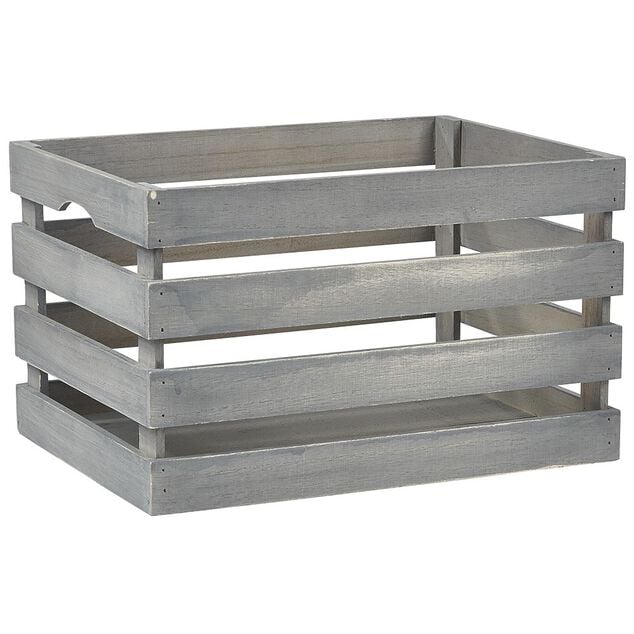 Caisse de rangement en bois gris