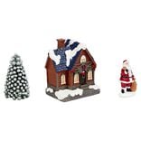 Décoration maison lumineuse 4LED avec père Noël et sapin