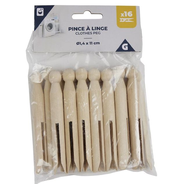 Pince &agrave; linge en bois vintage x16