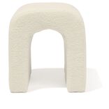 Bout de canap&eacute; Joseph curly effet laine boucl&eacute;e blanc - L40xP40xH45 cm