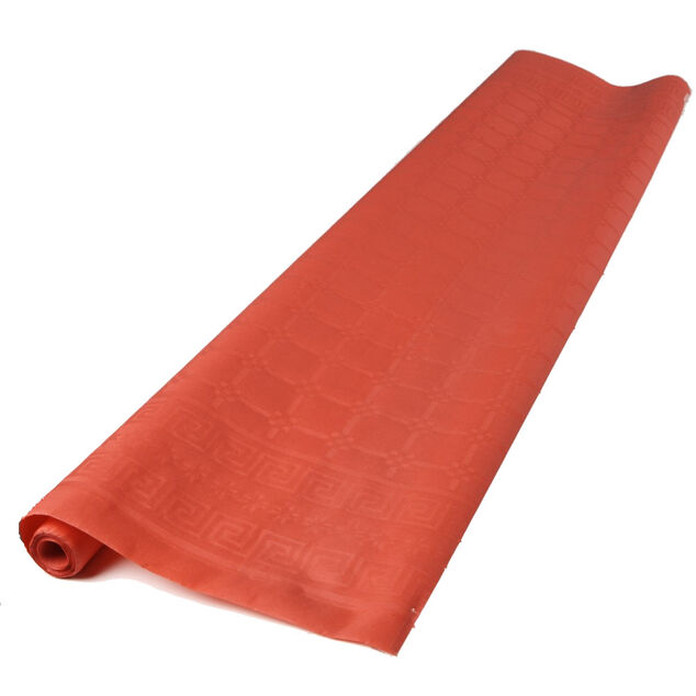 Nappe damass&eacute;e rouge en papier 6 m