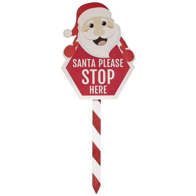 Panneau de Noël rouge et blanc H70 cm