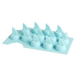 Moule &agrave; gla&ccedil;on forme aileron requin - 100% silicone bleu 20x12xH3,3cm