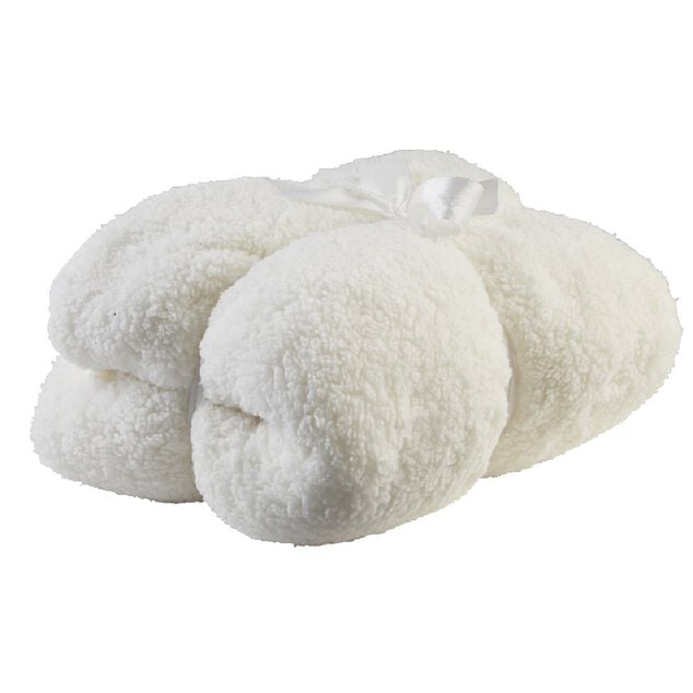 Plaid imitation peau de mouton blanc