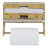 Distributeur film alimentaire et essuie-tout bambou 33,5x10xH25cm