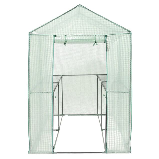 Serre de jardin m&eacute;tal vert 190x125xH190cm 2,37m&sup2;