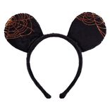 Serre-t&ecirc;te Disney Mickey oreilles motif toile d'araign&eacute;e noir et orange